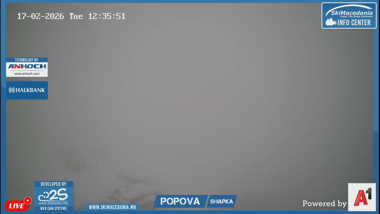 Polog ( Полог, Ски центар Попова Шапка, Тетово) Popova Shapka Ski Center & Ski Slopes , Tetovo Live  Cam - Popova Shapka, Tetovo, Polog, North Macedonia