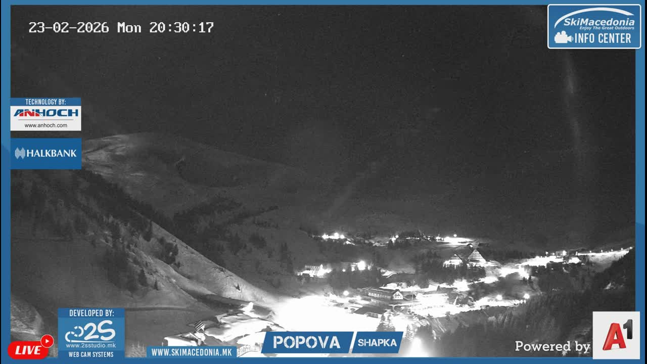 Polog ( Полог, Ски центар Попова Шапка, Тетово) Popova Shapka Ski Center & Ski Slopes , Tetovo Live  Cam - Popova Shapka, Tetovo, Polog, North Macedonia