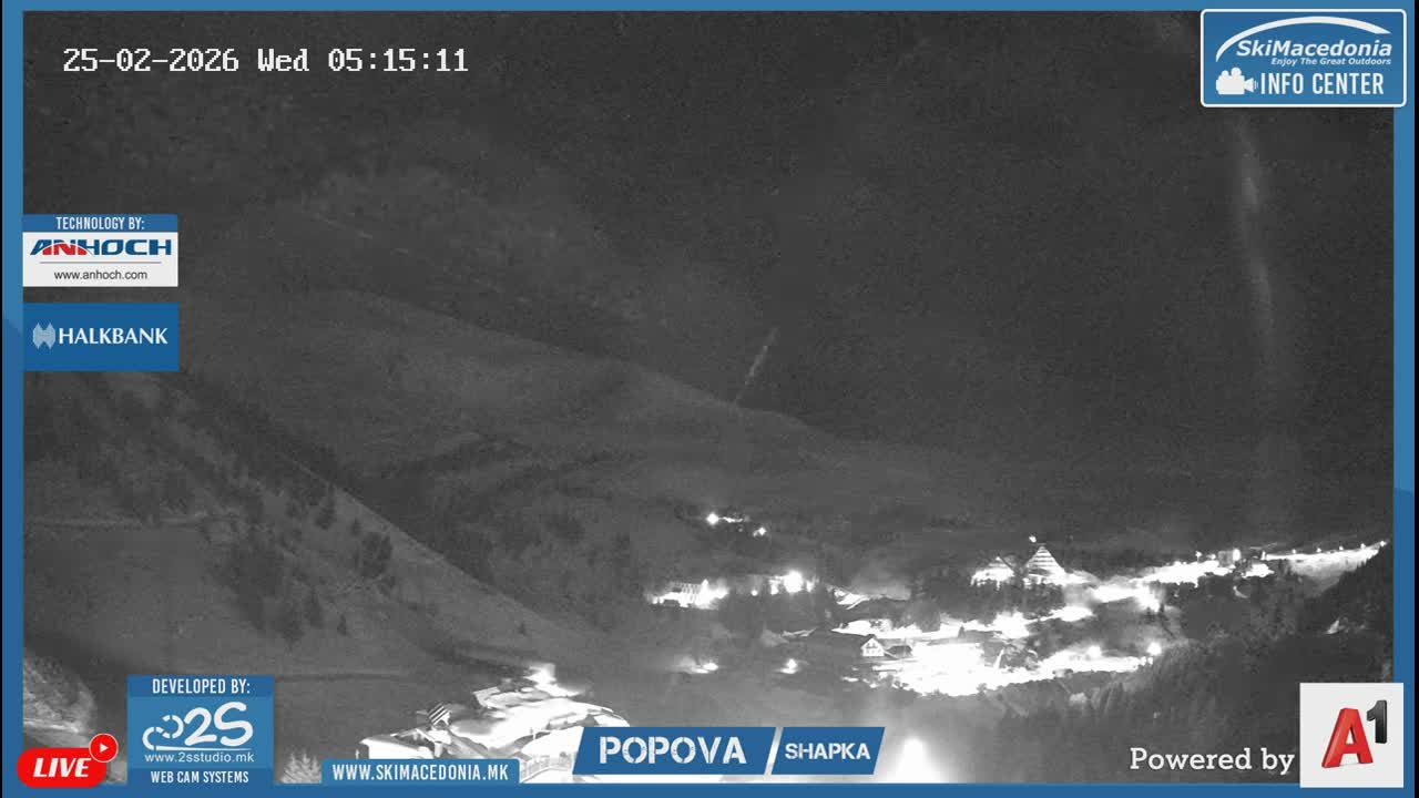 Polog ( Полог, Ски центар Попова Шапка, Тетово) Popova Shapka Ski Center & Ski Slopes , Tetovo Live  Cam - Popova Shapka, Tetovo, Polog, North Macedonia