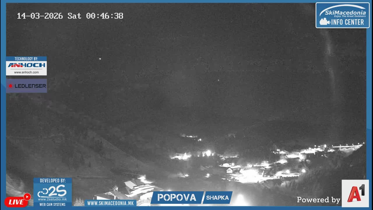 Polog ( Полог, Ски центар Попова Шапка, Тетово) Popova Shapka Ski Center & Ski Slopes , Tetovo Live  Cam - Popova Shapka, Tetovo, Polog, North Macedonia