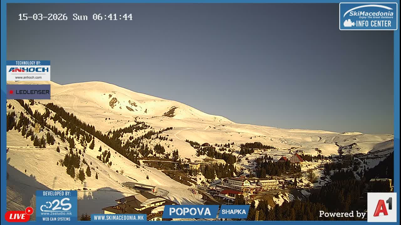 Polog ( Полог, Ски центар Попова Шапка, Тетово) Popova Shapka Ski Center & Ski Slopes , Tetovo Live  Cam - Popova Shapka, Tetovo, Polog, North Macedonia
