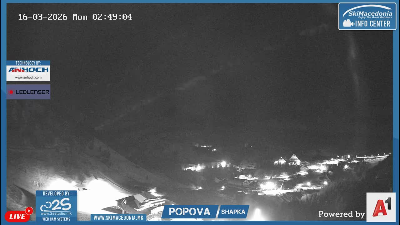 Polog ( Полог, Ски центар Попова Шапка, Тетово) Popova Shapka Ski Center & Ski Slopes , Tetovo Live  Cam - Popova Shapka, Tetovo, Polog, North Macedonia
