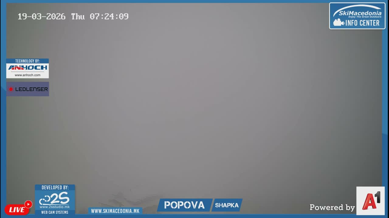 Polog ( Полог, Ски центар Попова Шапка, Тетово) Popova Shapka Ski Center & Ski Slopes , Tetovo Live  Cam - Popova Shapka, Tetovo, Polog, North Macedonia