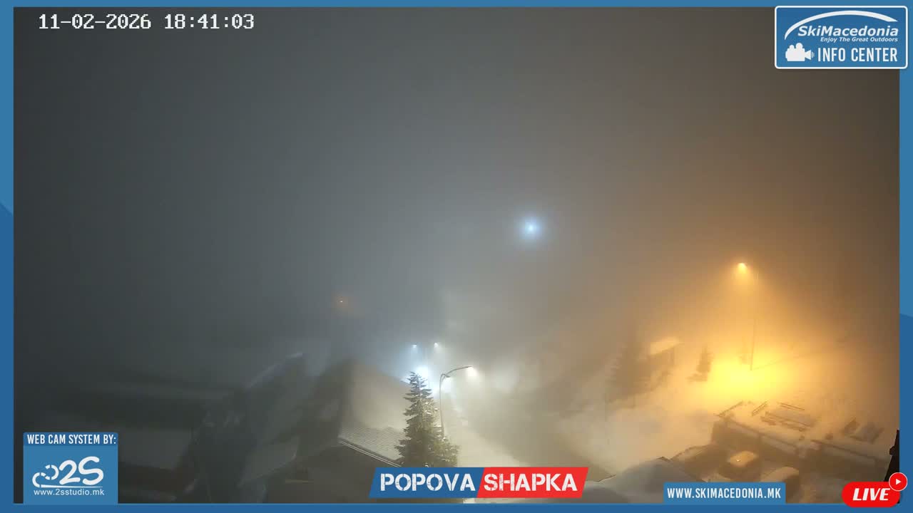 Polog ( Полог, Попова Шапка ски центар Хотелски простор, Тетово ) Popova Shapka Ski Center Hotel Area , Tetovo Live  Cam - Popova Shapka, Tetovo, Polog, North Macedonia