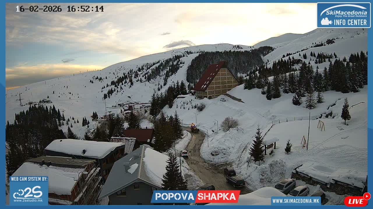 Polog ( Полог, Попова Шапка ски центар Хотелски простор, Тетово ) Popova Shapka Ski Center Hotel Area , Tetovo Live  Cam - Popova Shapka, Tetovo, Polog, North Macedonia