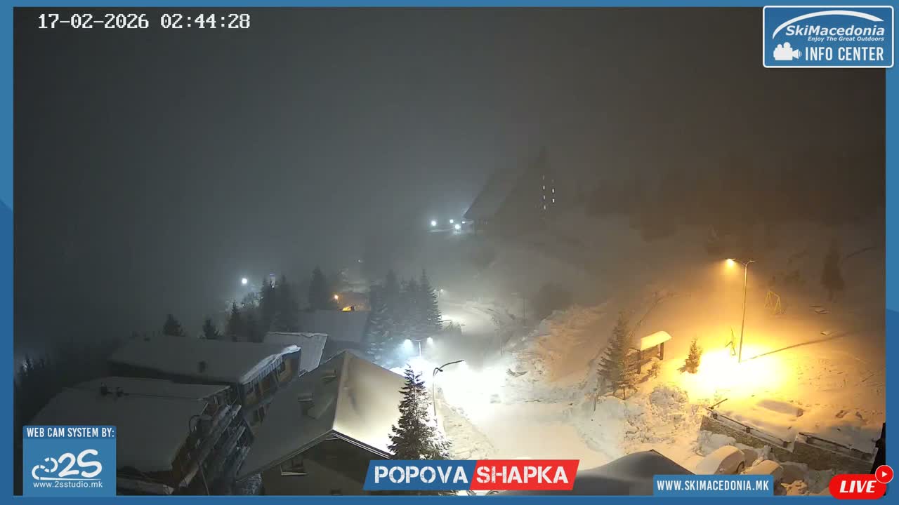 Polog ( Полог, Попова Шапка ски центар Хотелски простор, Тетово ) Popova Shapka Ski Center Hotel Area , Tetovo Live  Cam - Popova Shapka, Tetovo, Polog, North Macedonia