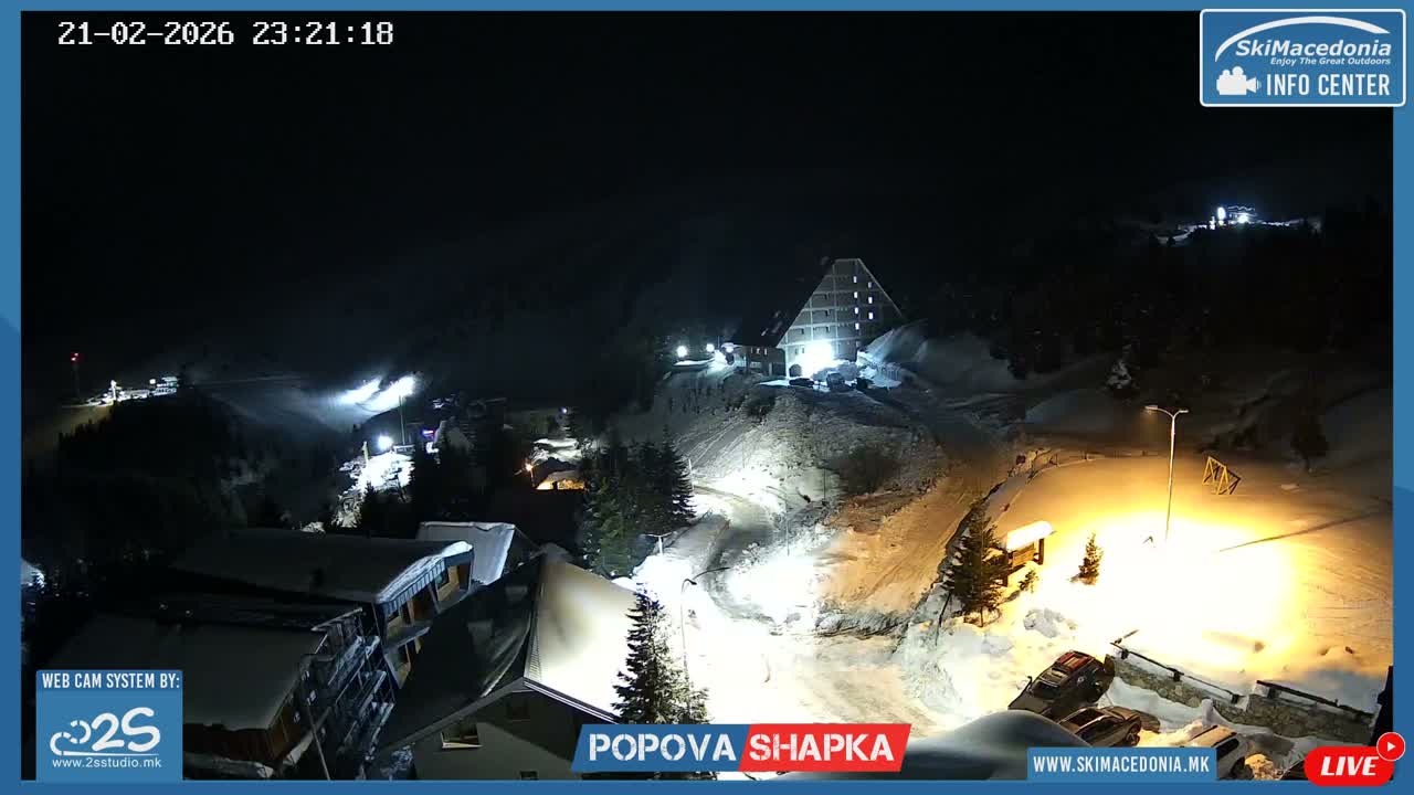 Polog ( Полог, Попова Шапка ски центар Хотелски простор, Тетово ) Popova Shapka Ski Center Hotel Area , Tetovo Live  Cam - Popova Shapka, Tetovo, Polog, North Macedonia