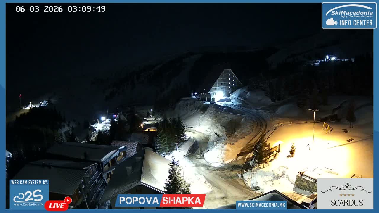 Polog ( Полог, Попова Шапка ски центар Хотелски простор, Тетово ) Popova Shapka Ski Center Hotel Area , Tetovo Live  Cam - Popova Shapka, Tetovo, Polog, North Macedonia