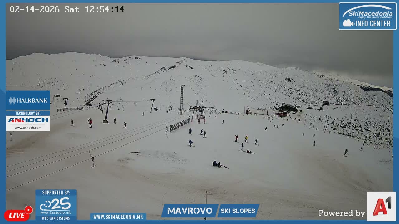 Polog, Bistra Mountains (Полог, Ски центар Маврово и скијачки патеки, Маврово и Ростуша, Маврово) Mavrovo Ski Center & Ski Slopes, Mavrovo and Rostusa, Mavrovo Live Cam - Mavrovo, Mavrovo and Rostusa, Polog, North Macedonia