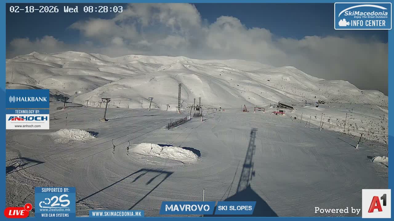 Polog, Bistra Mountains (Полог, Ски центар Маврово и скијачки патеки, Маврово и Ростуша, Маврово) Mavrovo Ski Center & Ski Slopes, Mavrovo and Rostusa, Mavrovo Live Cam - Mavrovo, Mavrovo and Rostusa, Polog, North Macedonia