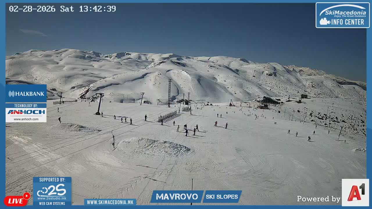 Polog, Bistra Mountains (Полог, Ски центар Маврово и скијачки патеки, Маврово и Ростуша, Маврово) Mavrovo Ski Center & Ski Slopes, Mavrovo and Rostusa, Mavrovo Live Cam - Mavrovo, Mavrovo and Rostusa, Polog, North Macedonia