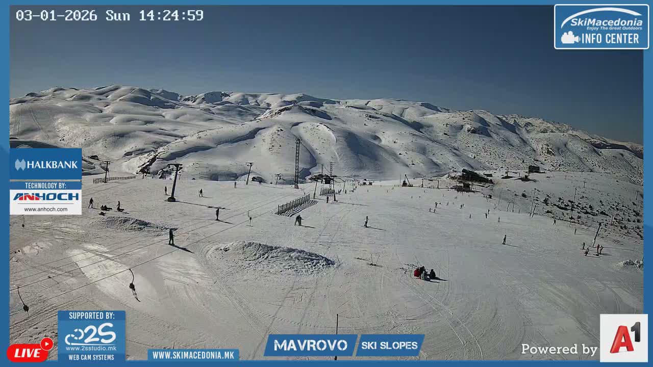 Polog, Bistra Mountains (Полог, Ски центар Маврово и скијачки патеки, Маврово и Ростуша, Маврово) Mavrovo Ski Center & Ski Slopes, Mavrovo and Rostusa, Mavrovo Live Cam - Mavrovo, Mavrovo and Rostusa, Polog, North Macedonia