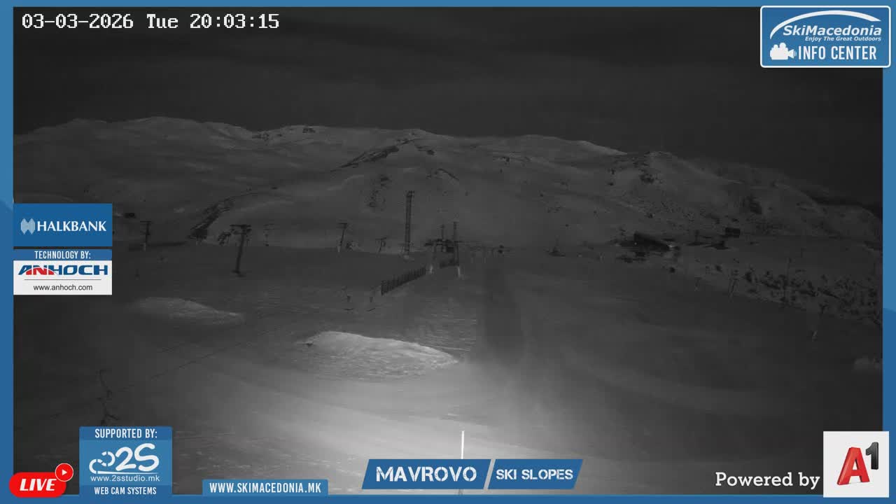Polog, Bistra Mountains (Полог, Ски центар Маврово и скијачки патеки, Маврово и Ростуша, Маврово) Mavrovo Ski Center & Ski Slopes, Mavrovo and Rostusa, Mavrovo Live Cam - Mavrovo, Mavrovo and Rostusa, Polog, North Macedonia