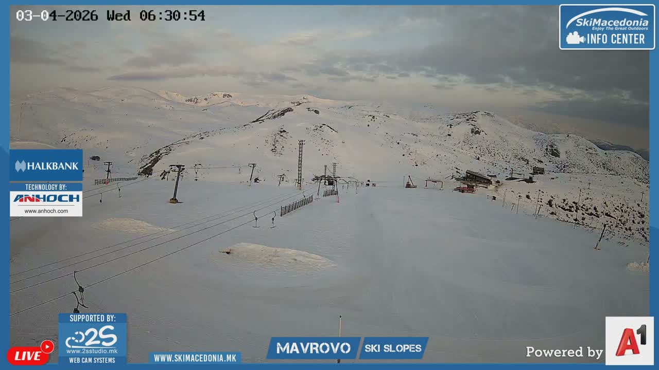 Polog, Bistra Mountains (Полог, Ски центар Маврово и скијачки патеки, Маврово и Ростуша, Маврово) Mavrovo Ski Center & Ski Slopes, Mavrovo and Rostusa, Mavrovo Live Cam - Mavrovo, Mavrovo and Rostusa, Polog, North Macedonia