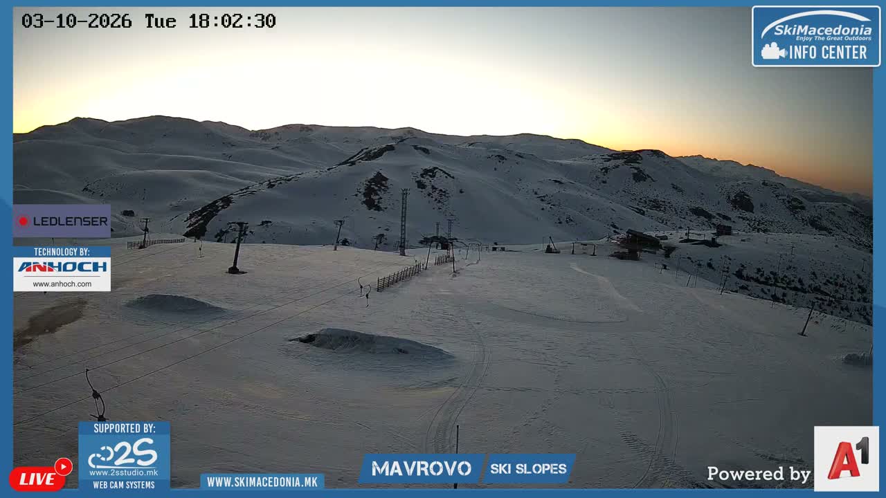 Polog, Bistra Mountains (Полог, Ски центар Маврово и скијачки патеки, Маврово и Ростуша, Маврово) Mavrovo Ski Center & Ski Slopes, Mavrovo and Rostusa, Mavrovo Live Cam - Mavrovo, Mavrovo and Rostusa, Polog, North Macedonia
