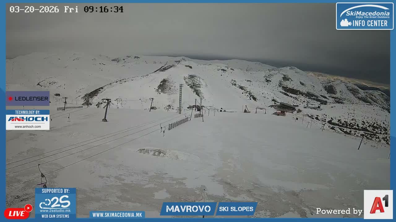 Polog, Bistra Mountains (Полог, Ски центар Маврово и скијачки патеки, Маврово и Ростуша, Маврово) Mavrovo Ski Center & Ski Slopes, Mavrovo and Rostusa, Mavrovo Live Cam - Mavrovo, Mavrovo and Rostusa, Polog, North Macedonia