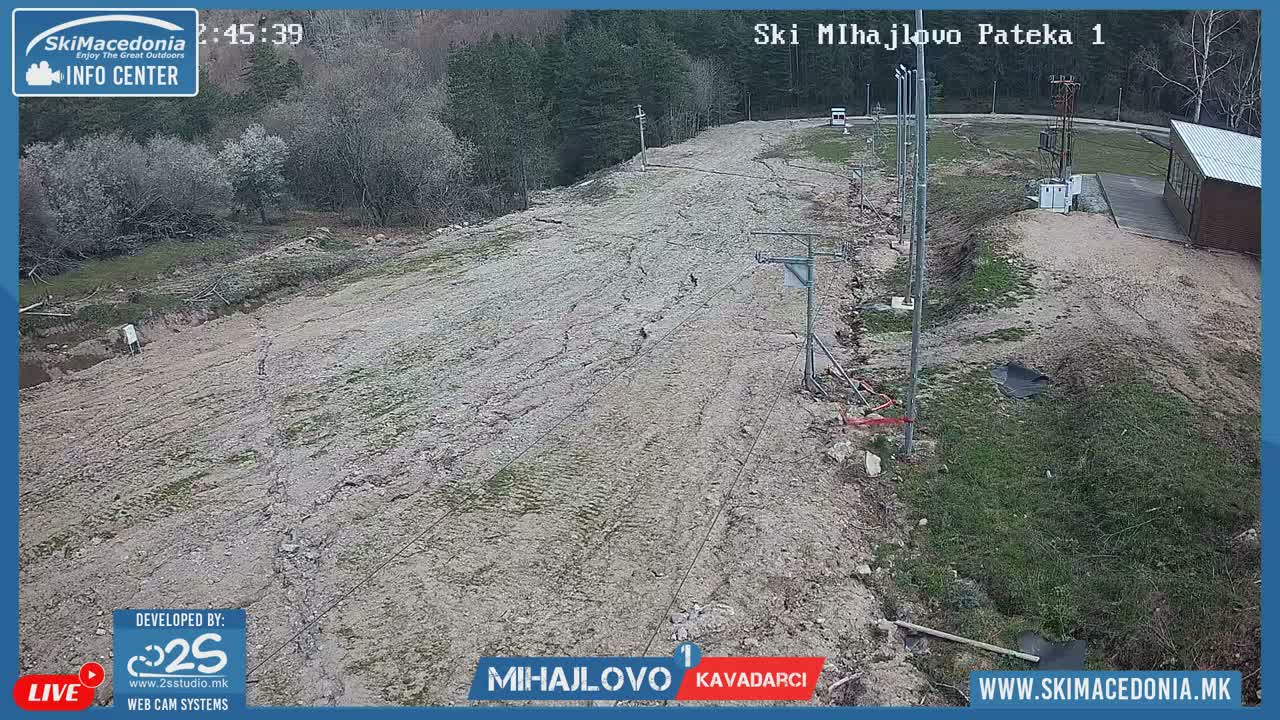 Vardar ( Ски центар Вардар Михајлово и скијачки патеки кон Ист Вју, Кавадарци ) Mihajlovo Ski Center & Ski Slope towards East View, Kavadarci Live Cam - Konopishte, Kavadarci, Vardar, North Macedonia