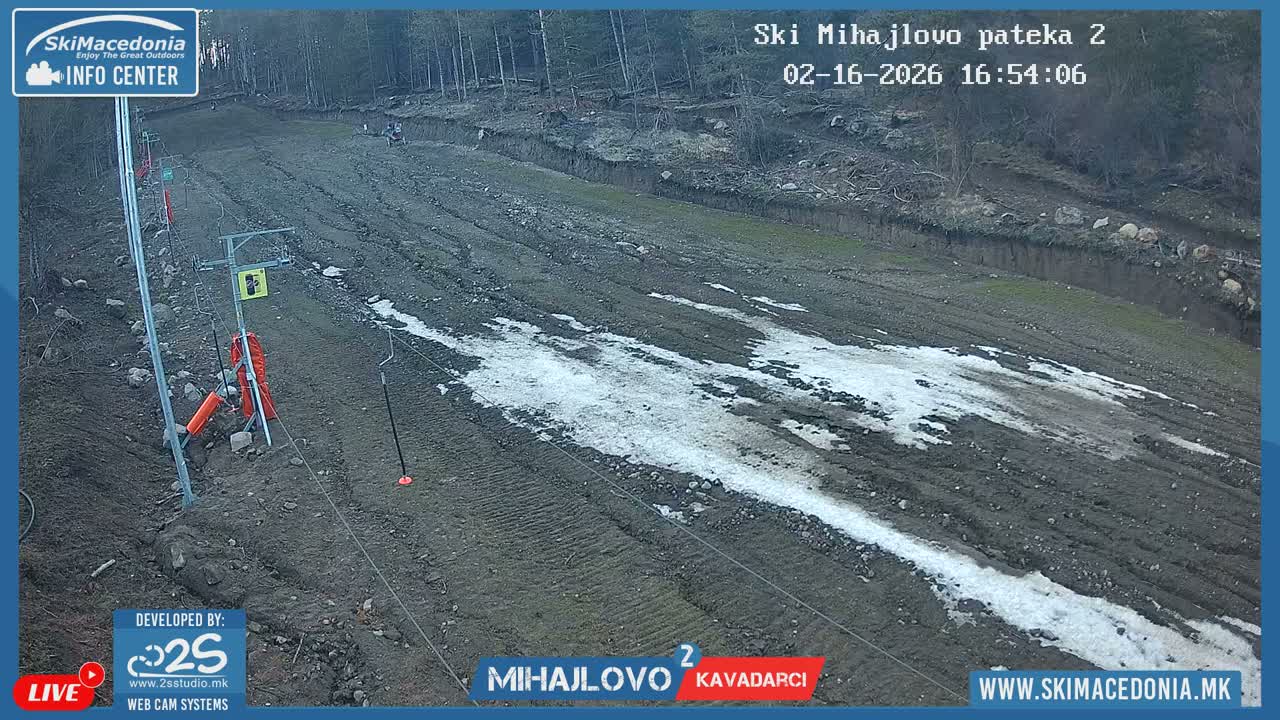 Vardar ( Ски центар Вардар Михајлово и скијачка патека кон Западен поглед, Кавадарци ) Mihajlovo Ski Center & Ski Slope towards West View, Kavadarci Live Cam - Konopishte, Kavadarci, Vardar, North Macedonia