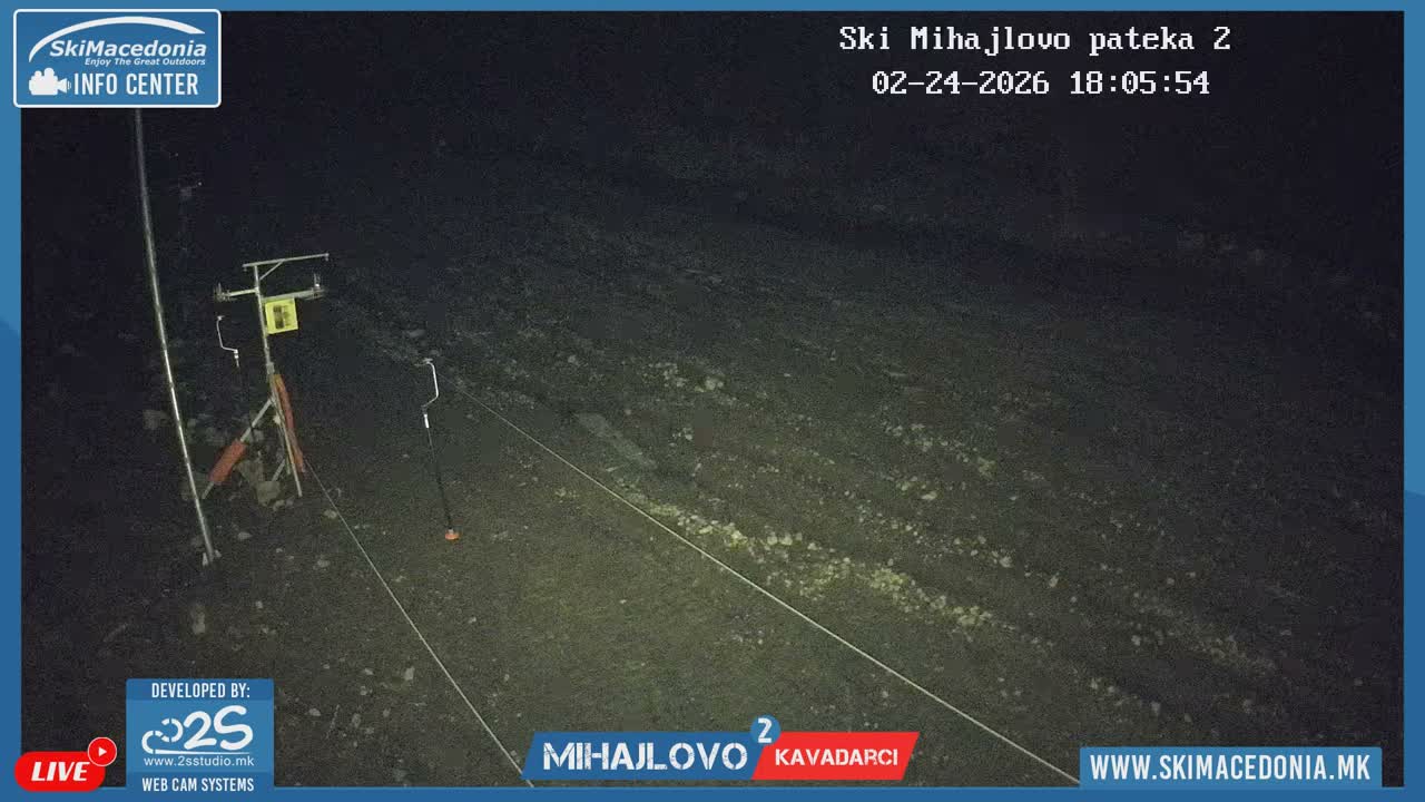 Vardar ( Ски центар Вардар Михајлово и скијачка патека кон Западен поглед, Кавадарци ) Mihajlovo Ski Center & Ski Slope towards West View, Kavadarci Live Cam - Konopishte, Kavadarci, Vardar, North Macedonia