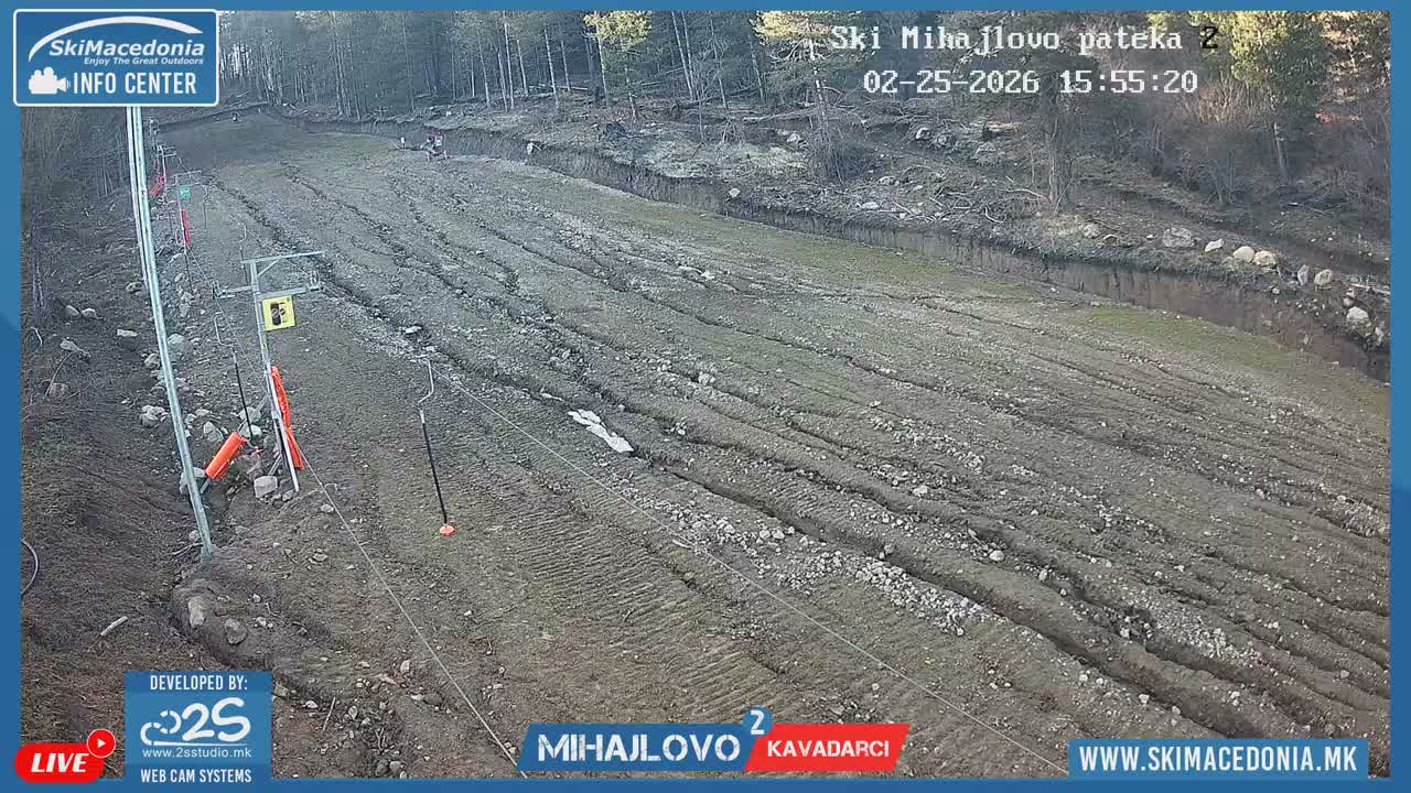 Vardar ( Ски центар Вардар Михајлово и скијачка патека кон Западен поглед, Кавадарци ) Mihajlovo Ski Center & Ski Slope towards West View, Kavadarci Live Cam - Konopishte, Kavadarci, Vardar, North Macedonia