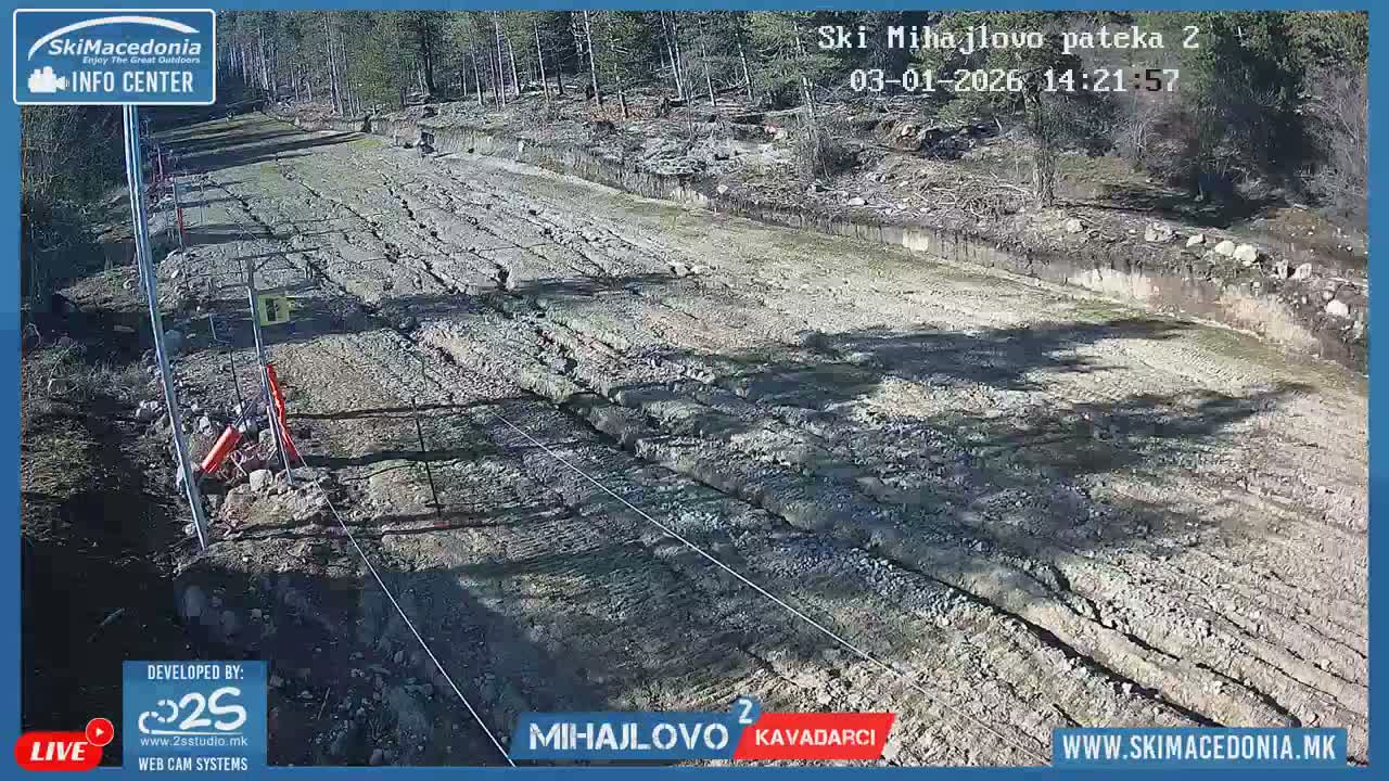 Vardar ( Ски центар Вардар Михајлово и скијачка патека кон Западен поглед, Кавадарци ) Mihajlovo Ski Center & Ski Slope towards West View, Kavadarci Live Cam - Konopishte, Kavadarci, Vardar, North Macedonia