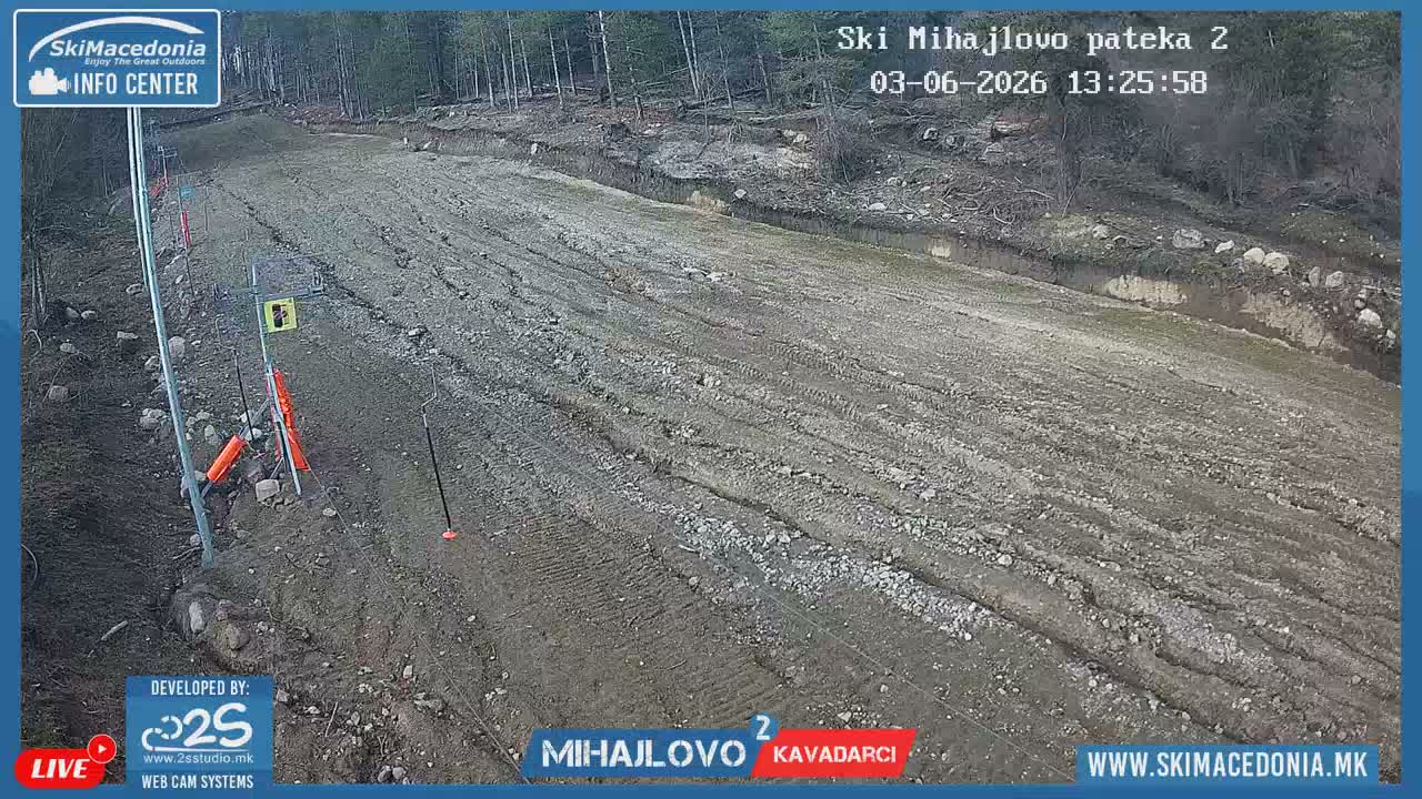Vardar ( Ски центар Вардар Михајлово и скијачка патека кон Западен поглед, Кавадарци ) Mihajlovo Ski Center & Ski Slope towards West View, Kavadarci Live Cam - Konopishte, Kavadarci, Vardar, North Macedonia