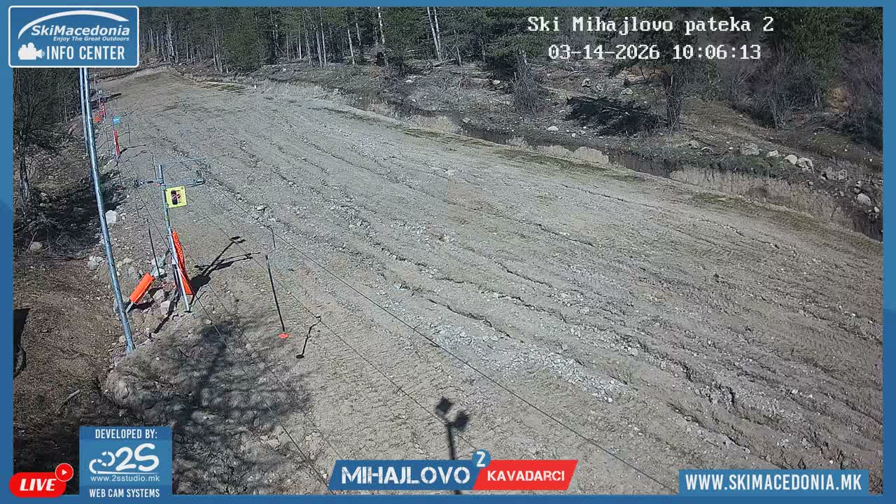 Vardar ( Ски центар Вардар Михајлово и скијачка патека кон Западен поглед, Кавадарци ) Mihajlovo Ski Center & Ski Slope towards West View, Kavadarci Live Cam - Konopishte, Kavadarci, Vardar, North Macedonia