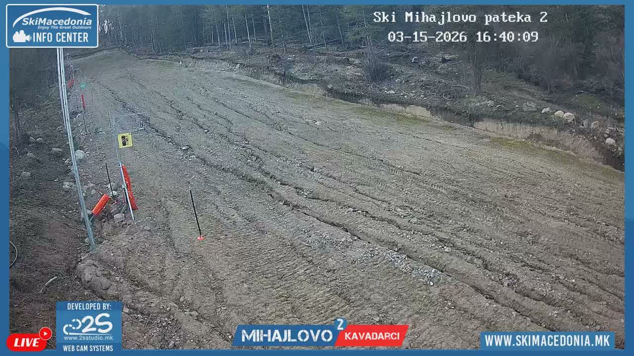 Vardar ( Ски центар Вардар Михајлово и скијачка патека кон Западен поглед, Кавадарци ) Mihajlovo Ski Center & Ski Slope towards West View, Kavadarci Live Cam - Konopishte, Kavadarci, Vardar, North Macedonia