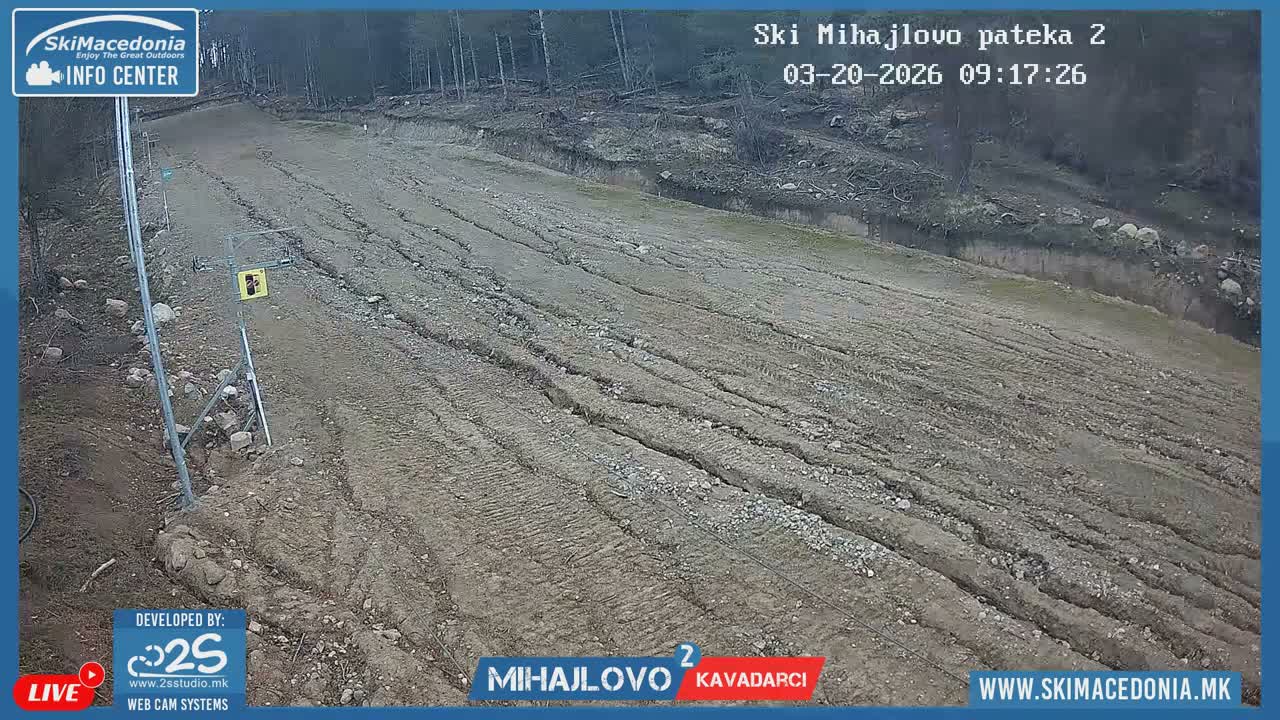 Vardar ( Ски центар Вардар Михајлово и скијачка патека кон Западен поглед, Кавадарци ) Mihajlovo Ski Center & Ski Slope towards West View, Kavadarci Live Cam - Konopishte, Kavadarci, Vardar, North Macedonia