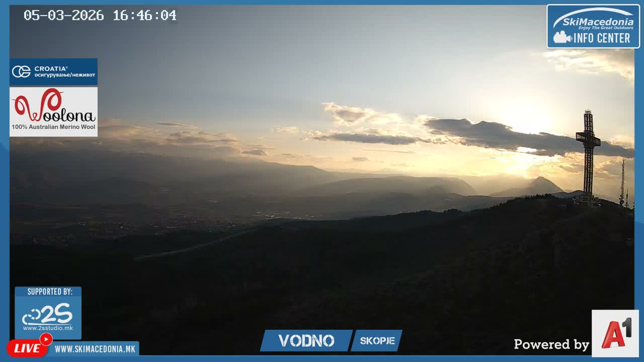 Greater Skopje ( Големо Скопје, Скопска хоризонт и Милениумски крст, Скопје) Skopje Skyline View from Vodno Mountain  & Millenium Cross, Skopje Live Cam - Kisela Voda, Skopje, Greatest Skopje, North Macedonia 