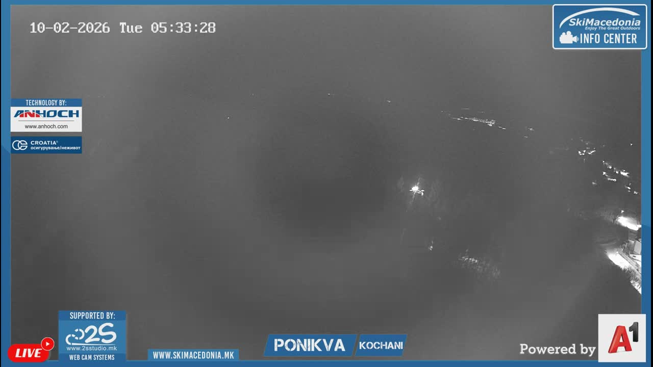 Eastern( Istocen) ( Источен (Источен), скијачко село Пониква, Кочани) Ponikva Ski Village, Kocani Live Cam- Kochani, Eastern, North Macedonia