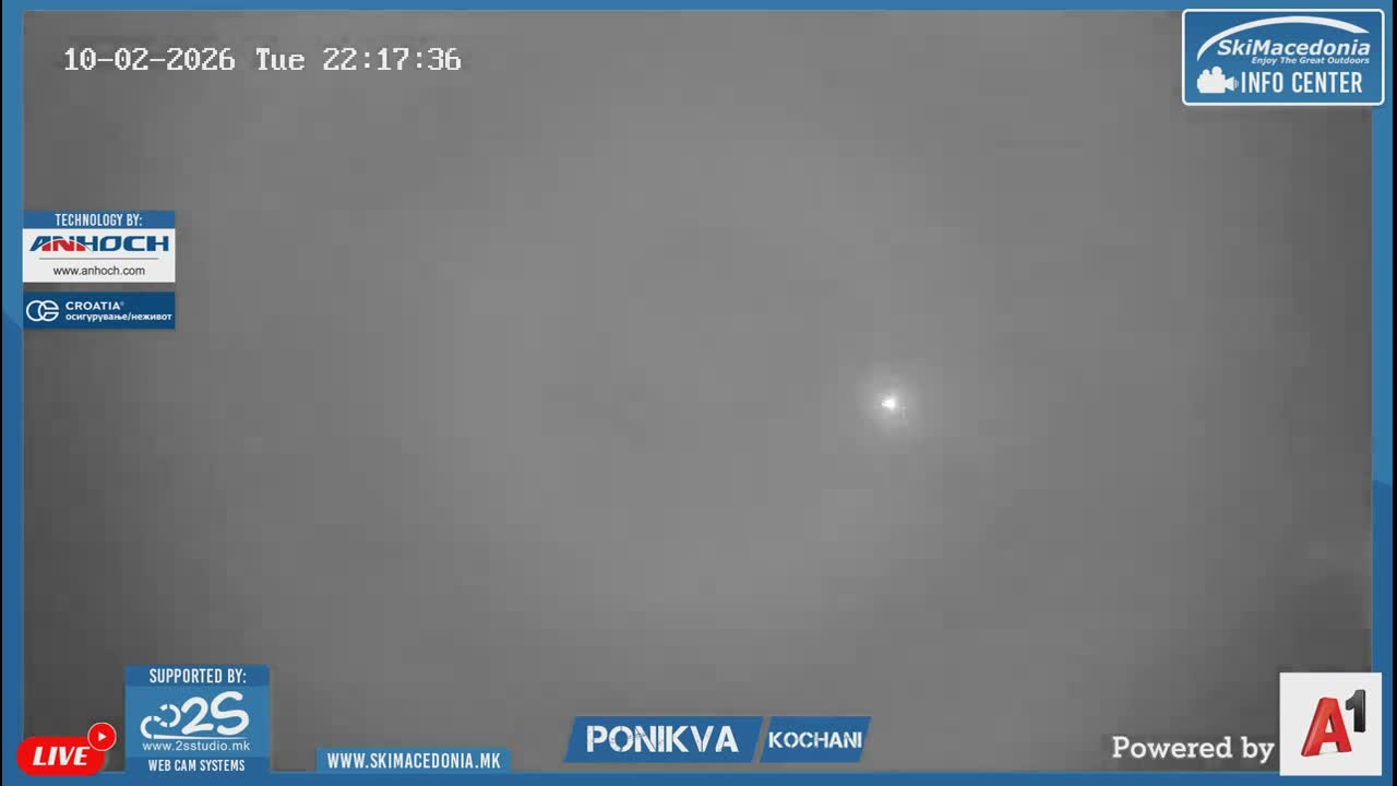Eastern( Istocen) ( Источен (Источен), скијачко село Пониква, Кочани) Ponikva Ski Village, Kocani Live Cam- Kochani, Eastern, North Macedonia