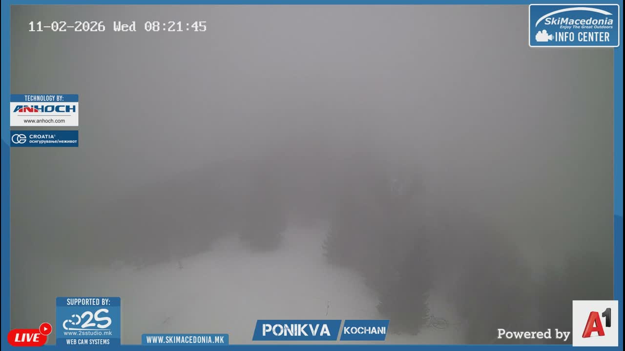 Eastern( Istocen) ( Источен (Источен), скијачко село Пониква, Кочани) Ponikva Ski Village, Kocani Live Cam- Kochani, Eastern, North Macedonia