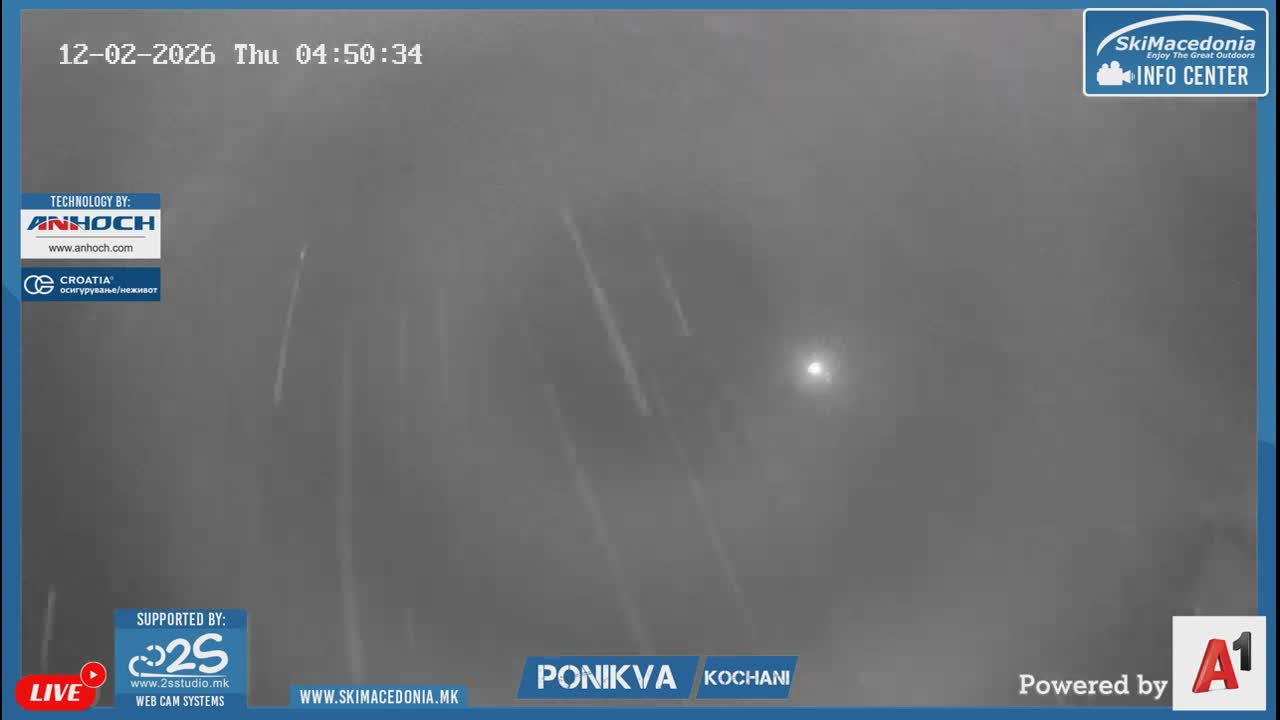 Eastern( Istocen) ( Источен (Источен), скијачко село Пониква, Кочани) Ponikva Ski Village, Kocani Live Cam- Kochani, Eastern, North Macedonia