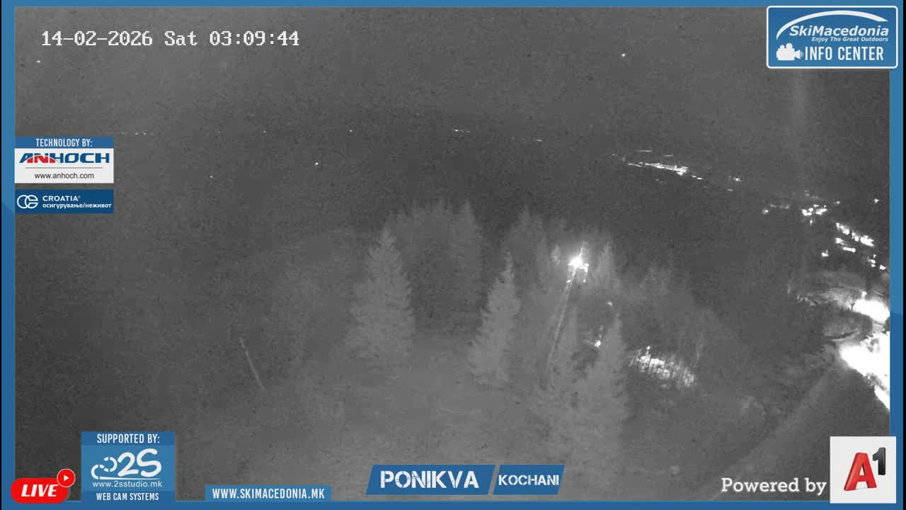 Eastern( Istocen) ( Источен (Источен), скијачко село Пониква, Кочани) Ponikva Ski Village, Kocani Live Cam- Kochani, Eastern, North Macedonia