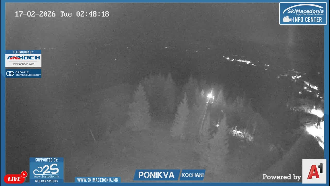Eastern( Istocen) ( Источен (Источен), скијачко село Пониква, Кочани) Ponikva Ski Village, Kocani Live Cam- Kochani, Eastern, North Macedonia