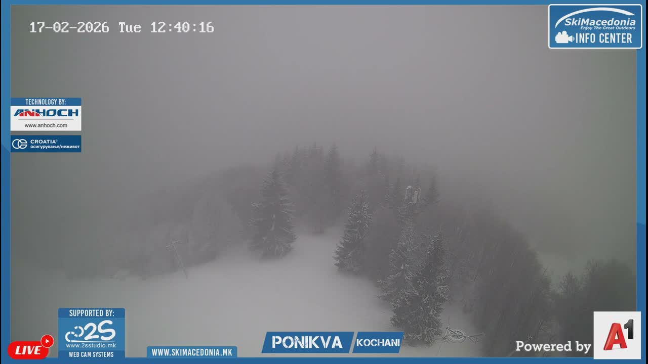 Eastern( Istocen) ( Источен (Источен), скијачко село Пониква, Кочани) Ponikva Ski Village, Kocani Live Cam- Kochani, Eastern, North Macedonia