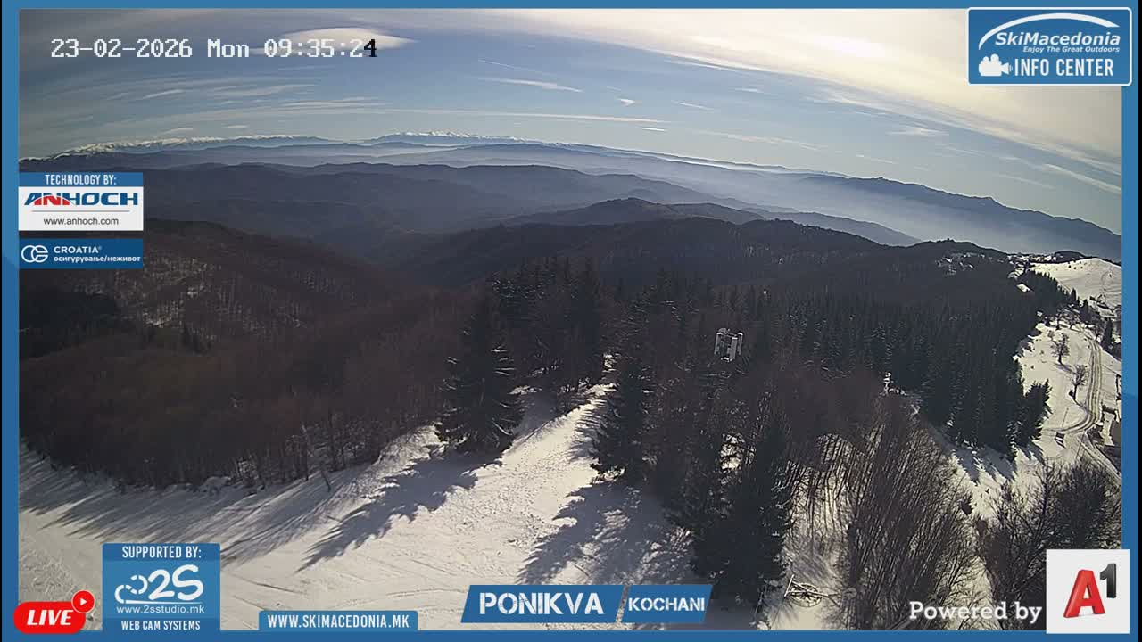 Eastern( Istocen) ( Источен (Источен), скијачко село Пониква, Кочани) Ponikva Ski Village, Kocani Live Cam- Kochani, Eastern, North Macedonia