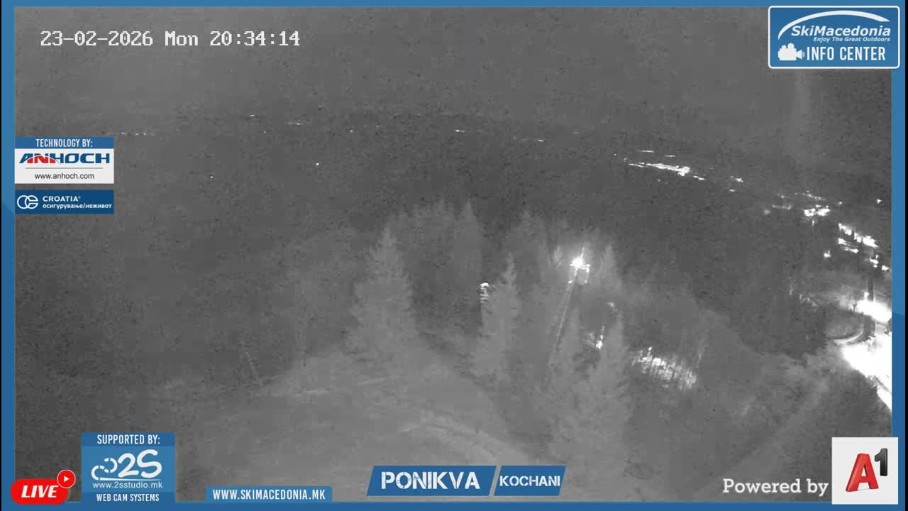 Eastern( Istocen) ( Источен (Источен), скијачко село Пониква, Кочани) Ponikva Ski Village, Kocani Live Cam- Kochani, Eastern, North Macedonia