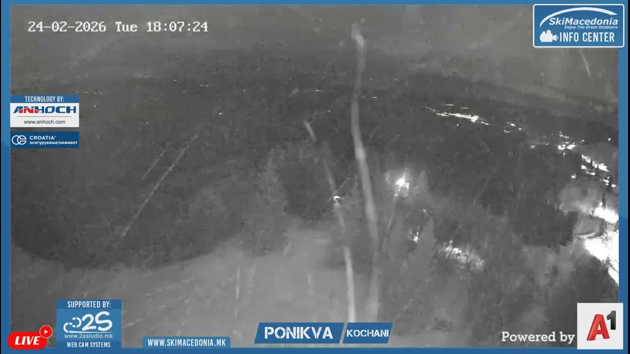 Eastern( Istocen) ( Источен (Источен), скијачко село Пониква, Кочани) Ponikva Ski Village, Kocani Live Cam- Kochani, Eastern, North Macedonia
