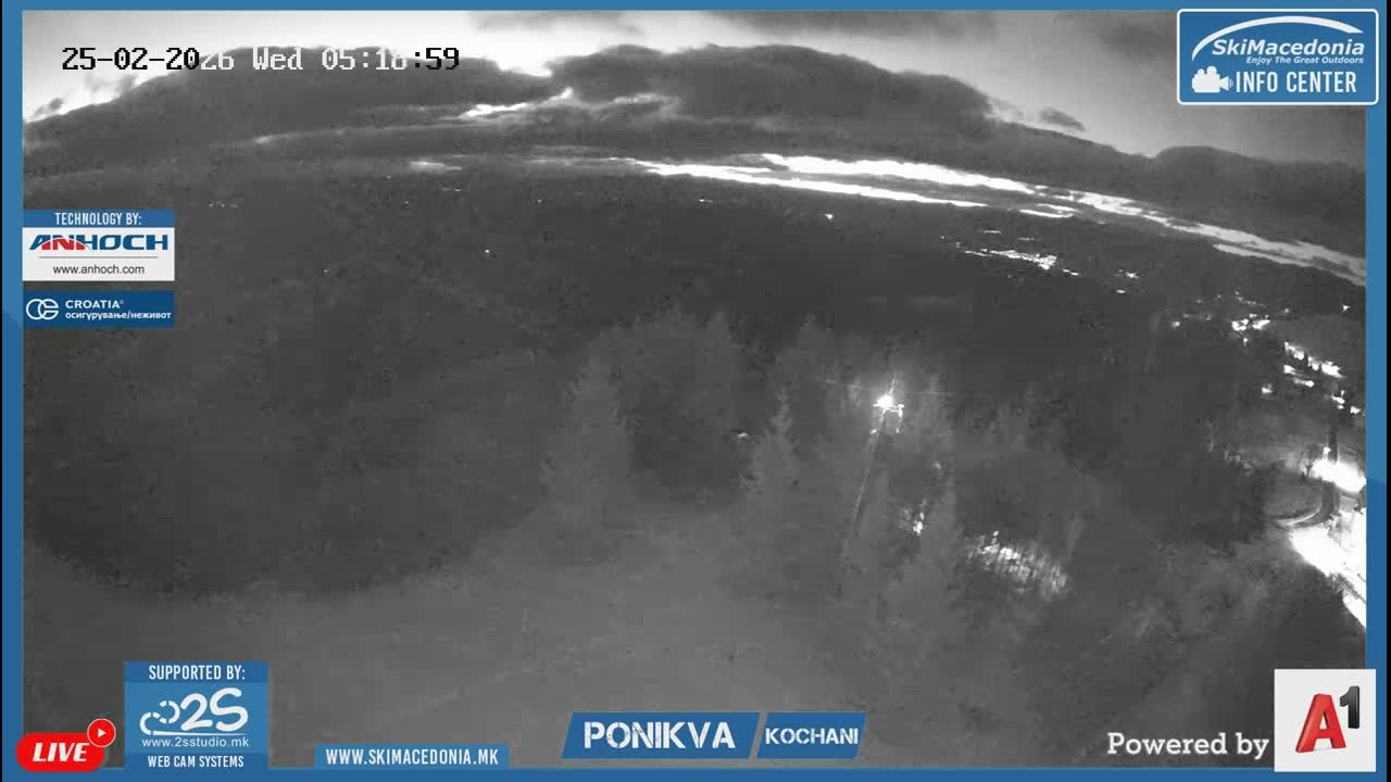 Eastern( Istocen) ( Источен (Источен), скијачко село Пониква, Кочани) Ponikva Ski Village, Kocani Live Cam- Kochani, Eastern, North Macedonia