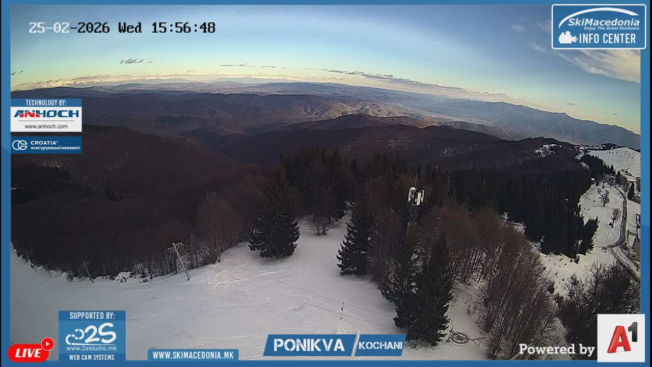 Eastern( Istocen) ( Источен (Источен), скијачко село Пониква, Кочани) Ponikva Ski Village, Kocani Live Cam- Kochani, Eastern, North Macedonia