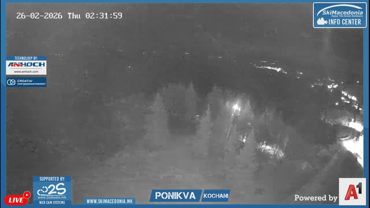 Eastern( Istocen) ( Источен (Источен), скијачко село Пониква, Кочани) Ponikva Ski Village, Kocani Live Cam- Kochani, Eastern, North Macedonia