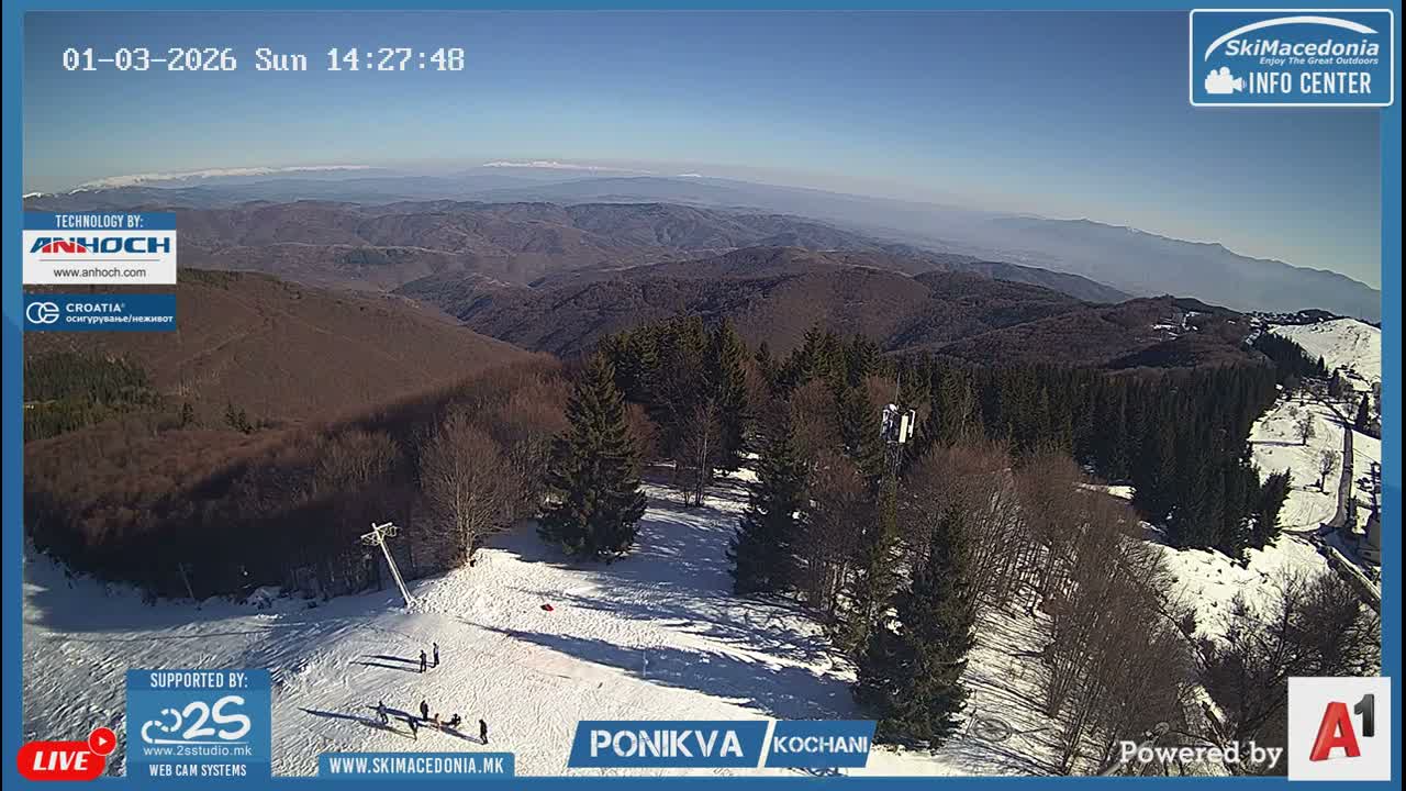 Eastern( Istocen) ( Источен (Источен), скијачко село Пониква, Кочани) Ponikva Ski Village, Kocani Live Cam- Kochani, Eastern, North Macedonia