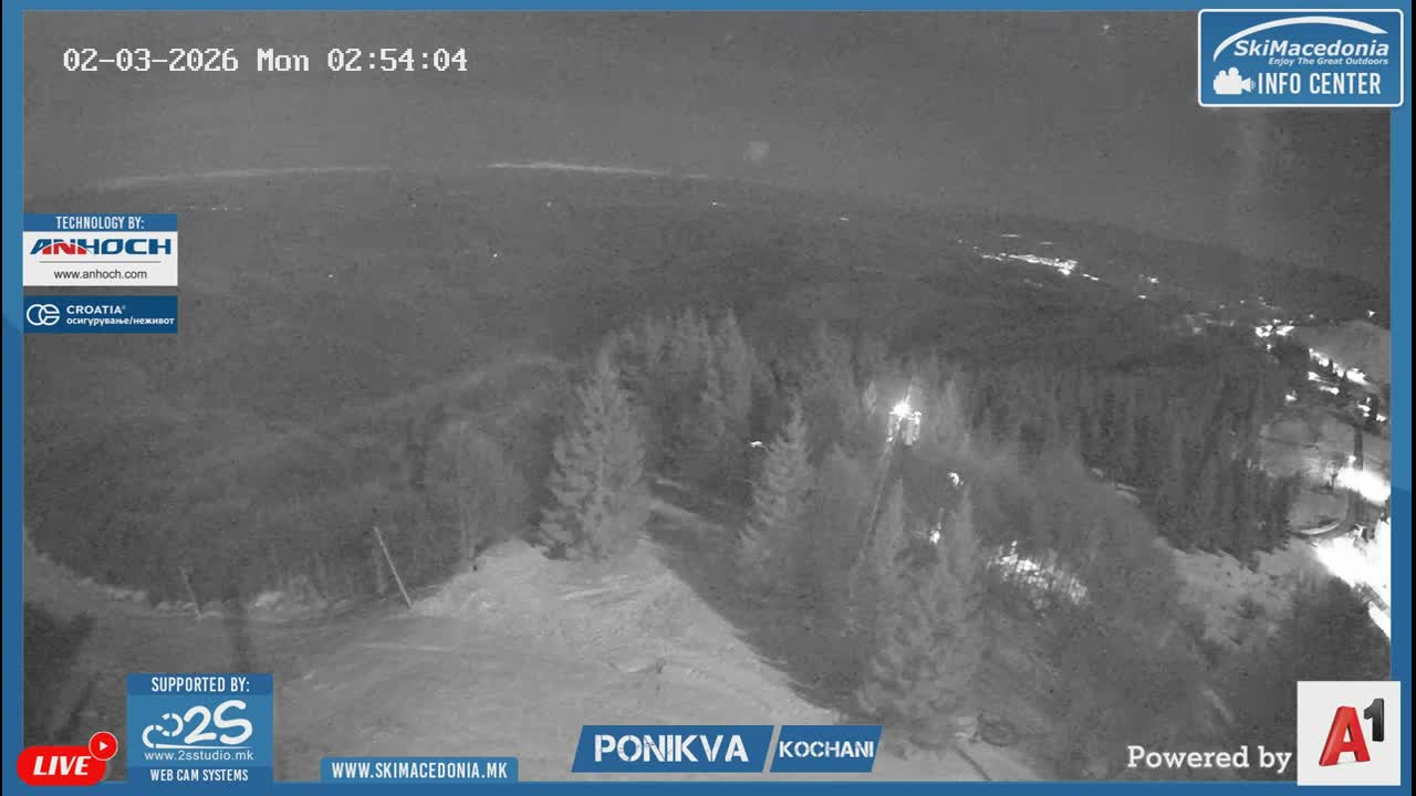 Eastern( Istocen) ( Источен (Источен), скијачко село Пониква, Кочани) Ponikva Ski Village, Kocani Live Cam- Kochani, Eastern, North Macedonia