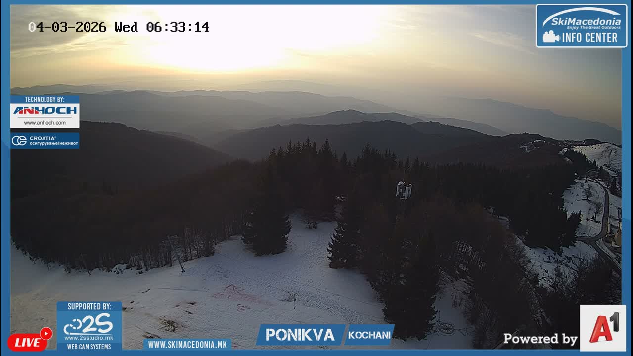 Eastern( Istocen) ( Источен (Источен), скијачко село Пониква, Кочани) Ponikva Ski Village, Kocani Live Cam- Kochani, Eastern, North Macedonia