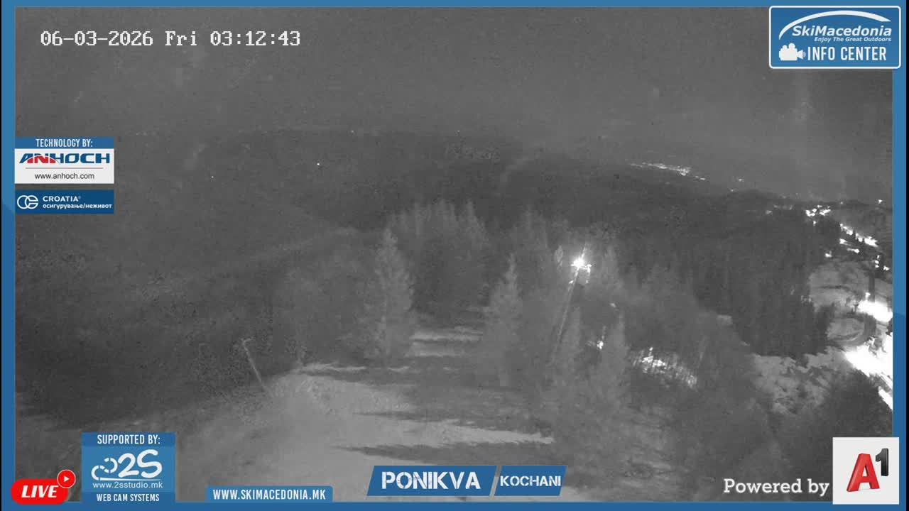 Eastern( Istocen) ( Источен (Источен), скијачко село Пониква, Кочани) Ponikva Ski Village, Kocani Live Cam- Kochani, Eastern, North Macedonia