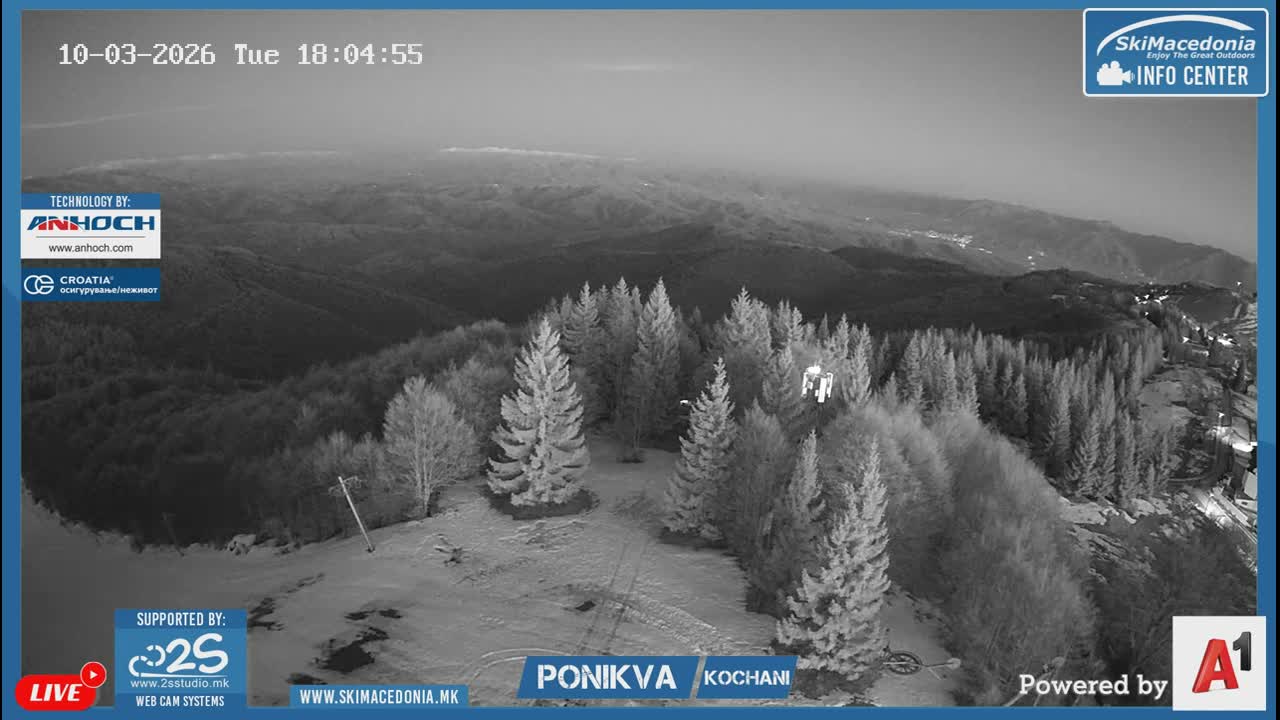 Eastern( Istocen) ( Источен (Источен), скијачко село Пониква, Кочани) Ponikva Ski Village, Kocani Live Cam- Kochani, Eastern, North Macedonia