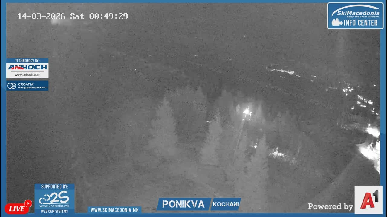 Eastern( Istocen) ( Источен (Источен), скијачко село Пониква, Кочани) Ponikva Ski Village, Kocani Live Cam- Kochani, Eastern, North Macedonia