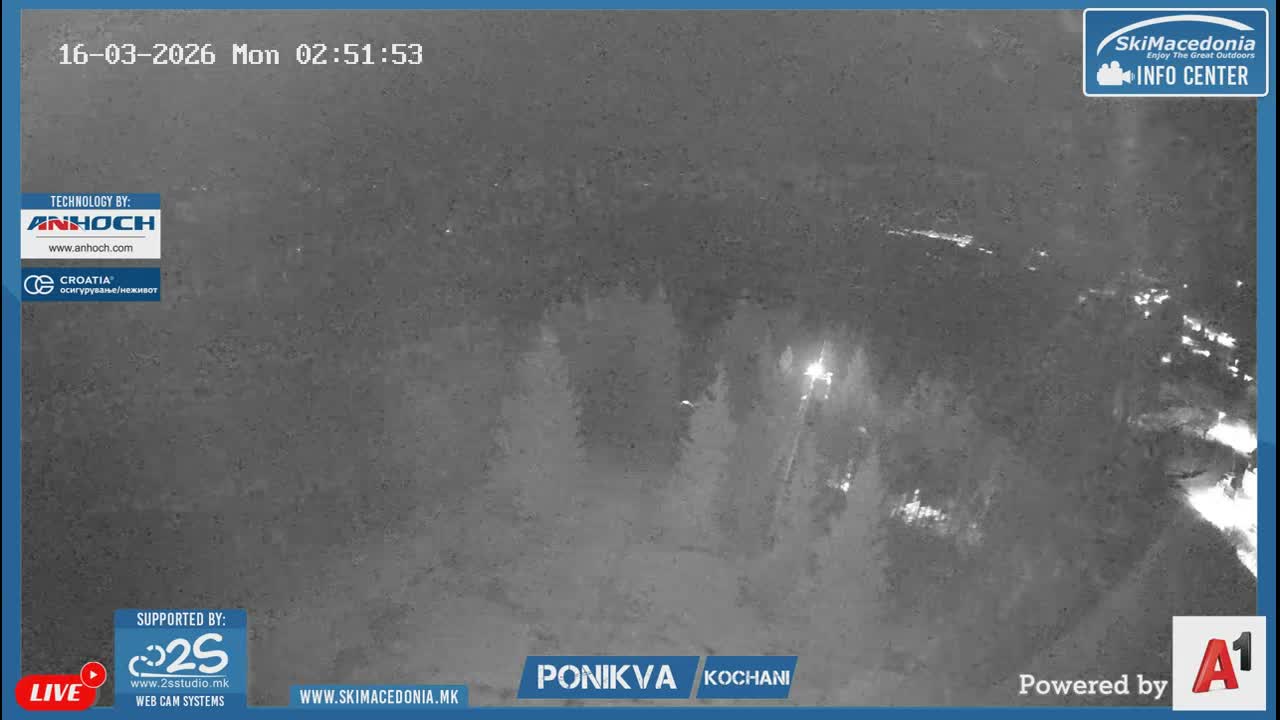 Eastern( Istocen) ( Источен (Источен), скијачко село Пониква, Кочани) Ponikva Ski Village, Kocani Live Cam- Kochani, Eastern, North Macedonia